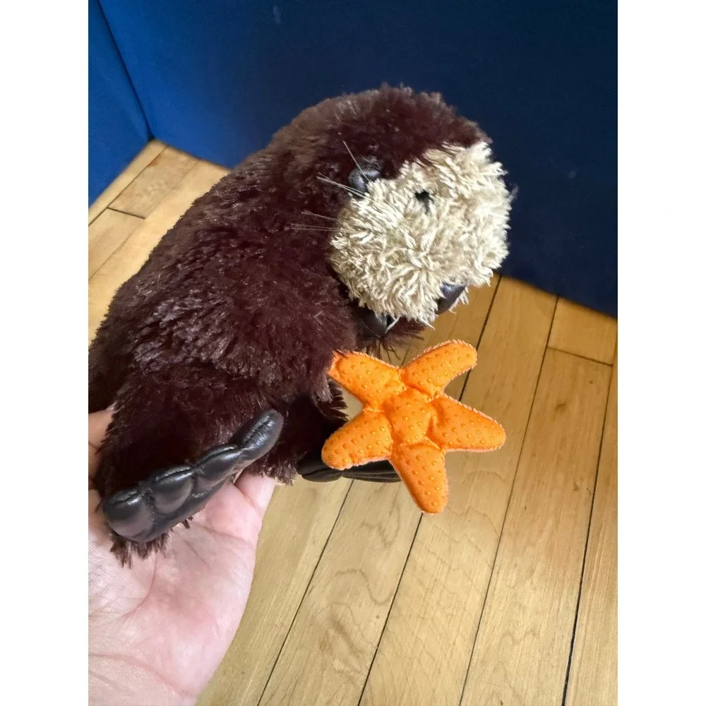 Folkmanis Sea Otter Hand Puppet Brown Plush with Starfish 2029 Plush Toy